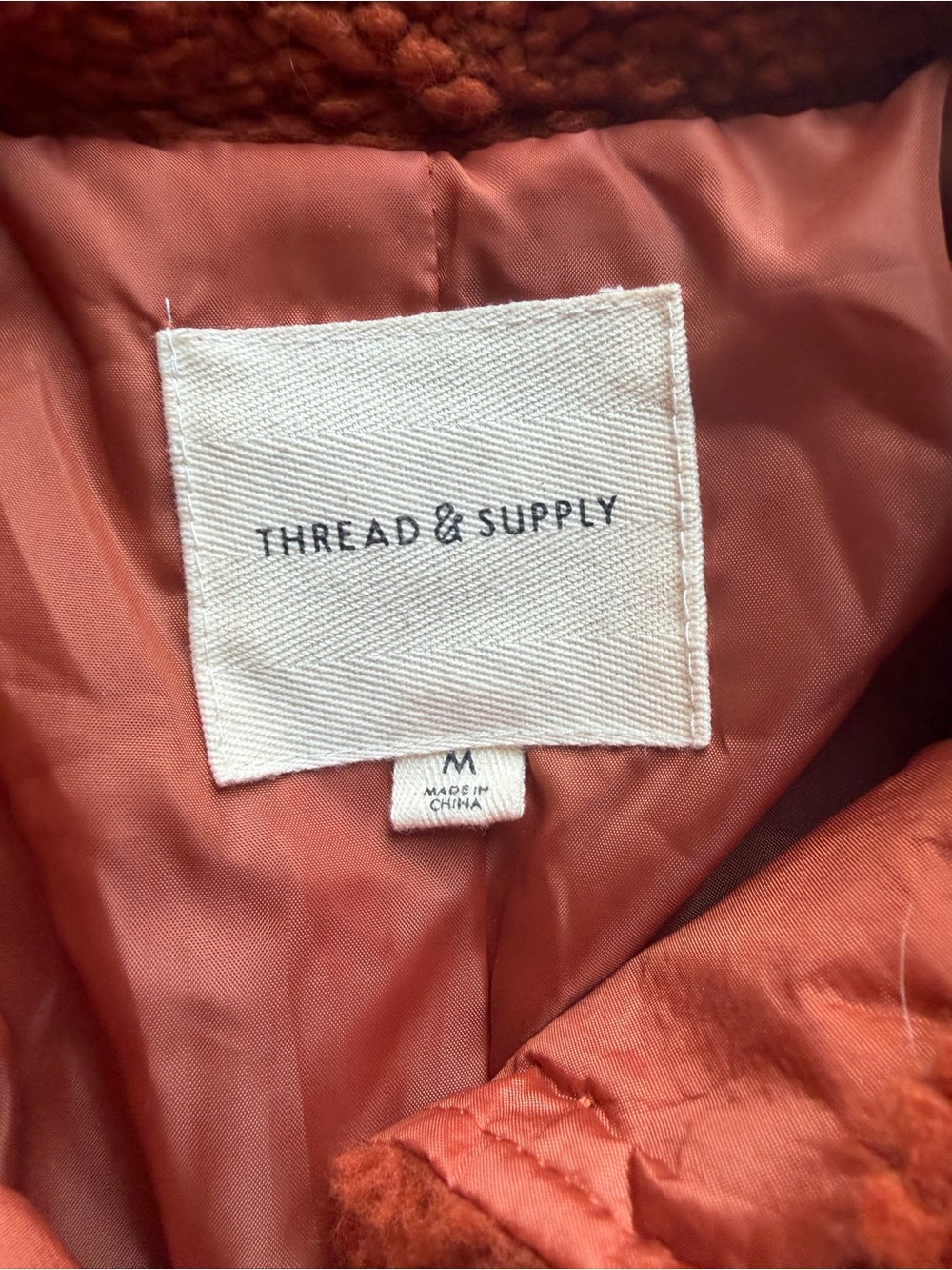 Thread & Supply Orange Sherpa Button Jacket - Picture 3 of 3
